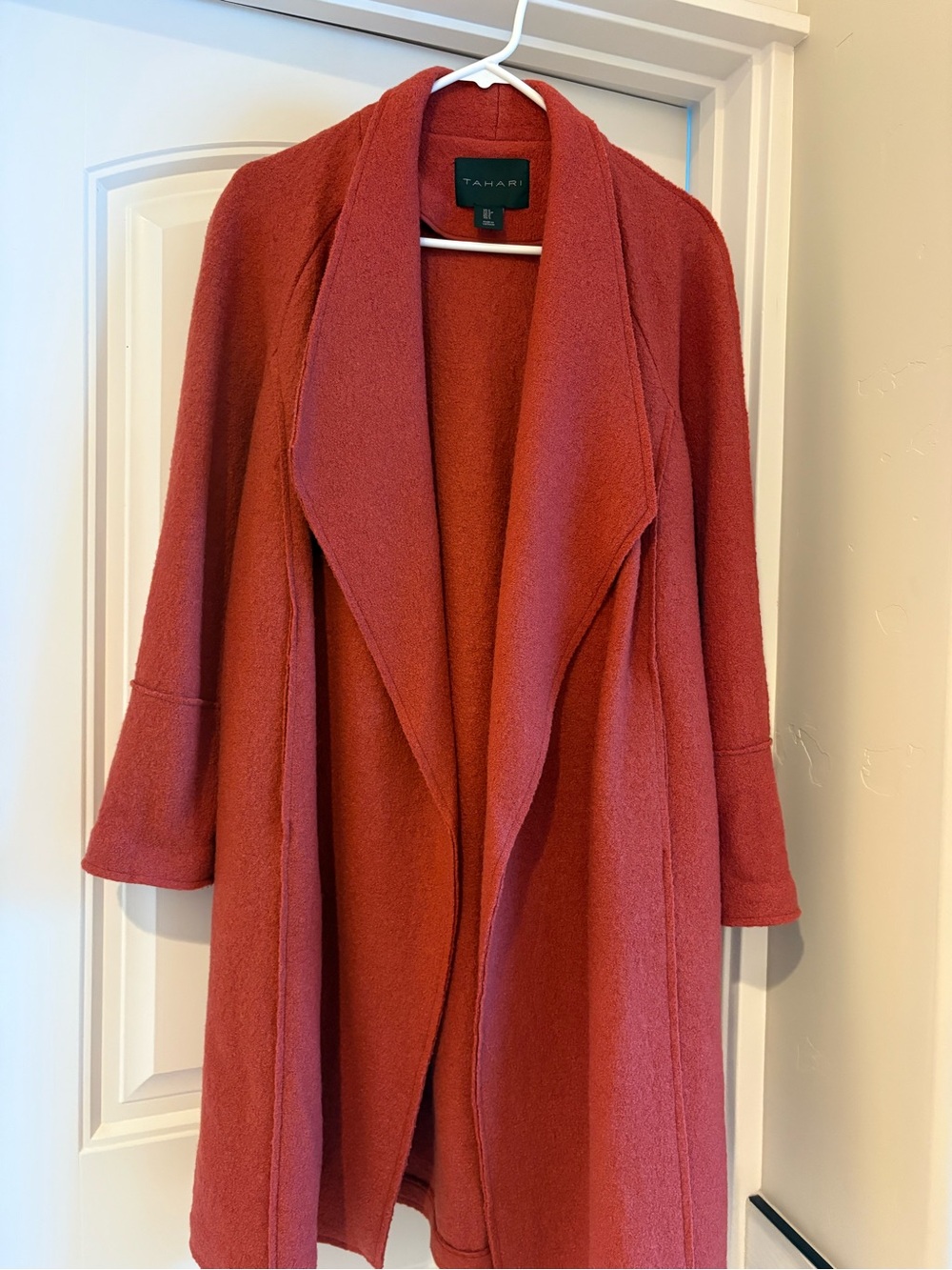 Tahari Open-Front Rust Sweater Cardigan